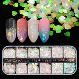 BFY Butterfly Nail Art Stickers Decals Butterfly Glitter Butterfly Nail Sequins & Heart Nail Decals Manicure Nail Art Design For Women Nail Art Supplies Accessories, 2 Box Butterfly &Heart