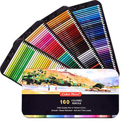 160 Colored Pencils,Artist Pencils Set for Coloring Books,Ideal for Coloring and Drawing,Shading&Sketching,Vibrant Pencils for Beginners& Pro Artists in Tin Box,Art Supplies