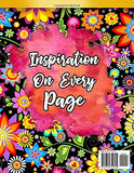 Easy Fun Adult Coloring Book Positive Good Vibes With Inspirational Quotes: Simple Large Print Pages For Relaxation Anti-Stress For Seniors Beginners Girls and More