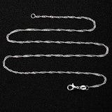 TecUnite 24 Pack Silver Plated Water Ripple Chain Necklace with Lobster Clasps and Velvet Storage