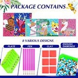 6 Pieces 5D Diamond Painting for Kids Gem Painting by Number Kit Crystal Rhinestone Easy Diamond Dots Painting Art Craft Set for Beginners Home DIY 5D Full Drill (Cute Pattern)