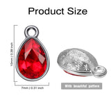 Hicarer 52 Pieces Water Drop Pendants Crystal Beads Pendants Charms Rhinestone Teardrop Pendants Jewelry Findings for Girls Women DIY Necklace Jewelry Making, 7 x 10 mm, 13 Colors