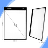 Fixm A4 Light Box, Ultra-thin Portable USB Power Cable Dimmable Brightness LED Artcraft Tracing Light Pad Drawing Light Board Table Animation, Sketching, Designing, Stencilling Diamond Painting