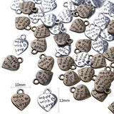 BronaGrand 100pcs Peach Heart Shape "MADE WITH LOVE" Charm pendant for DIY Crafting jewelry