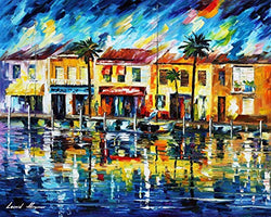 Miami - Tropical Night — miami painting, miami oil painting, miami art, miami wall decor, miami wall art, miami home decor, miami decor