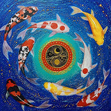 DRZYJ 5D Diamond Painting Kits, Diamond Art Kits for Adults, Abstract Sun and Moon Paint with Diamonds Round Full Drill 13.8x13.8 in (Koi)