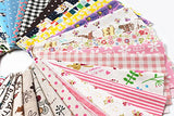 RayLineDo 40PCS Natural Cotton Linen Fabric Printed Boundle Patchwork Squares of 2424cm DIY
