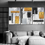 signwin - 3 Piece Canvas Wall Art - Abstract Geometry - Canvas Prints Home Artwork Decoration for Living Room,Bedroom - 24"x36" x 3 Panels