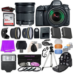 Canon EOS 6D Mark II 26.2 MP Full-Frame CMOS Digital SLR Camera Bundle with EF 24-105mm f/3.5-5.6 is STM Lens & SanDisk 32GB Ultra Class 10 SDHC UHS-I Memory Card and Professional Accessory Bundle