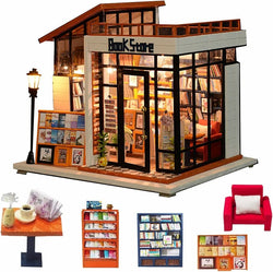 Flever Dollhouse Miniature DIY House Kit Creative Room with Furniture for Romantic Valentine's Gift (Knowledge is Boundless)