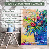 Painting Canvas Pack,Stretched Canvas Boards for Painting , 5x7, 8x10, 9x12, 11x14 Blank Canvas Panels 100% Cotton, Primed, Acid Free Blank Canvas Bulk Pack for Painting Oil,Watercolor