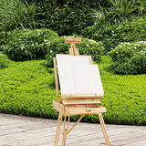 Artina Wooden Easel Stand – Painting Tripod Table Top Easel with Wooden Palette & Box Portable Plein Air Easel & French Style Worktop Easel – Madrid