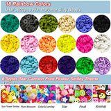 kinearcharms 4724pcs Clay Beads Kit,Flat Round Heishi Beads,Fruit Handmade Polymer Clay Beads,5 Sets A-Z Letter Beads 12 Various Beads Charms kit for DIY Bracelet Jewelry Making kit