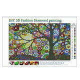 5D DIY Diamond Painting by Number Kits Full Drill Cross Stitch Rhinestone Embroidery Paint for Kaleidoscope Mandala(16X12inch) Colorful Dream Tree(12X8inch)