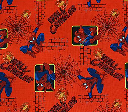 100% Cotton Fabric Quilt Prints - SPIDERMAN WALL CRAWLER RED s/45 W/Sold by the yard SC-304