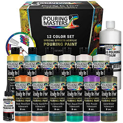 Pouring Masters 12 Color Special Effects 8-Ounce Pouring Paint Kit - Acrylic Ready to Pour Pre-Mixed Water Based for Canvas, Wood, Paper, Crafts, Tile, Rocks and More