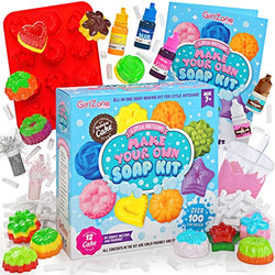 GirlZone Little Artisan Make Your Own Soap Kit, Over 100 Awesome Pieces in One Soap Making Kit to Create 12 Cake Kids Soap with Yummy Scents & Colors