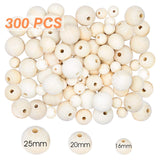 300 Pieces Wood Beads Round Wooden Balls Unfinished Wood Spacer Beads Natural Wooden Loose Beads for Crafts DIY Jewelry Making