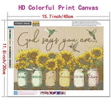 Diamond Painting Kit Vase Bird Sunflower Text Good Diamond Embroidery Scenery Painting Art Home Decoration