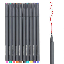 Huhuhero Fineliner Color Pen Set, 0.38 mm Fine Line Drawing Pen, Porous Fine Point Markers Perfect for Writing Note Taking Calendar Agenda Coloring Art School Office Supplies, Pack of 10