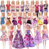 36 Pack Doll Clothes and Accessories - 1 Princess Dress 5 Fashion Dress Cloth 3 Top and Pants 3 Bikini Swimsuits 10 Shoes 14 Other Doll Accessories Size Suit for 11.5 Inch Dolls