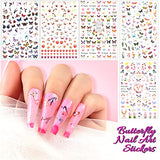 Nail Art Brushes set, Teenitor Nail Dotting Tools and Brushes, Nail Art Foil Flakes, Nail Striping Tape, Butterfly Nail Art Stickers, Nail Art Rhinestones and Pick Up Tweezers