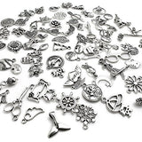 Wholesale 100G(Approx 100PCS) Antique Silver Mixed Charms Pendants DIY for Jewelry Making and