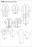 Simplicity 1108 Women's Kimono and Cardigan Sewing Pattern, Size XXS-XXL