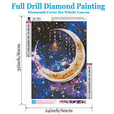 Offito Moon Diamond Art Kits for Adults Beginners Kids, DIY Full Drill Diamond Painting Kits with Gem Crystal Home Wall Decor 24x32 Inch