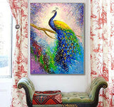 DIY 5D Fashion Diamond Painting Living Room Peacock Bedroom Cross - Embroidered Brick Diamond Painting 11.8X15.75 inch