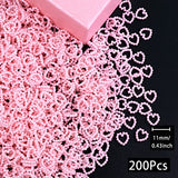 BELICEY 200pcs Pink Pearls Heart Nail Charms Flatback Heart Design for Kawaiin Nails Cute Acrylic Pearls 3D Nail Art Charms for Manicure DIY Crafts Jewelry Accessories