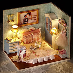 Flever Dollhouse Miniature DIY House Kit Creative Room With Furniture and Cover for Romantic Artwork Gift(Happy Moment)