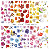Flower Nail Foils Nail Art Foil Transfer Stickers 10 Rolls Nail Art Supplies Foils Flowers Starry Sky Nail Decals Manicure Tips Wraps for Women Acrylic Nail Art Decorations Summer Nail Art Designs