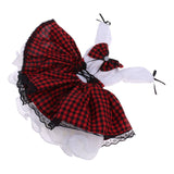 Homyl Enchanted 2-Layered Plaid Dress and Neckerchief Outfit Clothing for 1/3 60cm Night Lolita BJD SD Doll