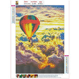 5D Diamond Painting by Number Kit, Hot Air Balloon DIY Full Round Drill Diamond Painting Rhinestone Picture Craft Arts for Home Wall Decor 12x16in
