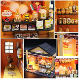 WYD Japanese Grocery Store Wooden Creative Doll House Store DIY Assembled Model Building Kawaii Puzzle with Dust Cover