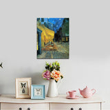 Wieco Art Cafe Terrace at Night Modern Stretched and Framed Giclee Canvas Prints Van Gogh Oil Paintings Reproduction Cityscape Picture on Canvas Wall Art Ready to Hang for Bedroom Kitchen Home Decor