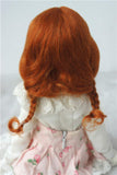 BJD Wigs D2033B Twins Braids Mohair BJD Doll Wigs varopis Sizes and Colors Available (Carrot, 7-8inch)