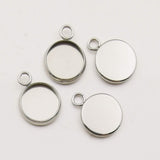 50pcs Fit 12mm Stainless Steel Round Blank Bezel Pendant Trays Base Cabochon Settings Trays Pendant Blanks for Jewelry Making DIY Findings (12mm-50pcs)