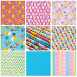 10 Pieces Easter Day Fabric Happy Easter Fabric Bundles Egg Rabbit Pattern Fabric DIY Quilting Fat Quarter Easter Day Fabric Patchwork for Easter Themed Decoration Crafts Making (10 x 10 Inch)