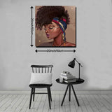 Wall decor Premium Canvas Wall Art, Abstract Art Modern Decorative Artwork for Bedroom Home Office Framed Ready to Hang 20 x20inch (African Woman with Glasses)