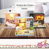 Spilay DIY Miniature Dollhouse Wooden Furniture Kit,Handmade Mini Iron Box Theater Model,1:24 Scale Creative Doll House Toys for Lovers (Summer Theater)