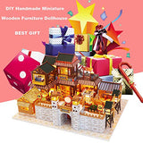 Dollhouse Miniature with Furniture,DIY 3D Wooden Doll House Kit Chinese Retro Style Plus with LED and Music Movement,1:24 Scale Creative Room Idea Best Gift for Children Friend Lover PC2011