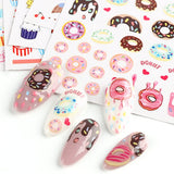 JMEOWIO 10 Sheets Cute Nail Stickers For Kids Nail Art Stickers Decals Self-Adhesive Pegatinas Uñas Cake Donut Nail Supplies Nail Art Design Decoration Accessories