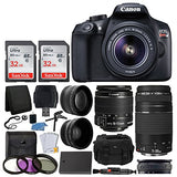 Canon EOS Rebel T6 Digital SLR Camera, 18-55mm EF-S Lens, EF 75-300mm Lens, SanDisk 64GB Card,