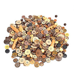 600 PCS Mixed Size Color Shapes Buttons Lot for Crafts Sewing Decorations, 2 Holes and 4 Holes