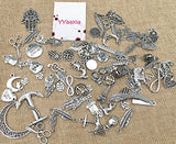 100g (70-80pcs) Mixed Charms Pendants Assorted DIY Antique Charms Pendant(100g mixed Silver)