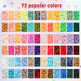 QUEFE 15350pcs, 72 Colors Clay Beads for Bracelet Making Kit, Jewelry Making Kit for Girls 8-12, Polymer Heishi Beads, Letter Beads for Jewelry Making, for Gifts, Crafts, Preppy