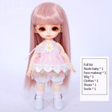 Bjd Doll Sd Doll 1/8 16cm 6.2 Inches Girl Toy Elf Doll Joint Doll Simulation Doll Clothes + Wig + Facial Makeup