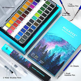 48 Professional Watercolors Paint Set in Portable Box with Whole Set Painting Tools, 20 Sheets Watercolor Paper, Perfect Watercolor Paint Set for Beginners, Artists, Amateur Hobbyists, Painting Lovers